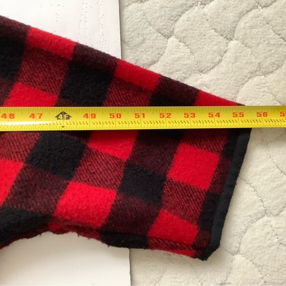 Red Buffalo Check Hooded Woolrich Poncho - Picture 15 of 15